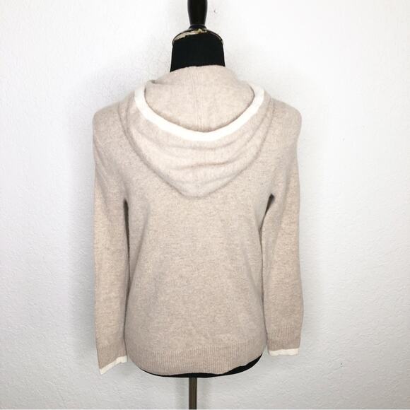 Summersalt tan cream trim hooded merino wool cashmere sweater Extra Small XS - Picture 14 of 14